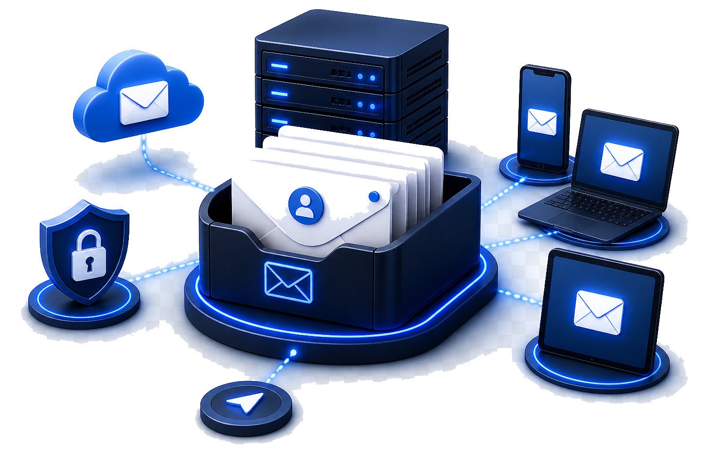 Illustration representing hosted business email