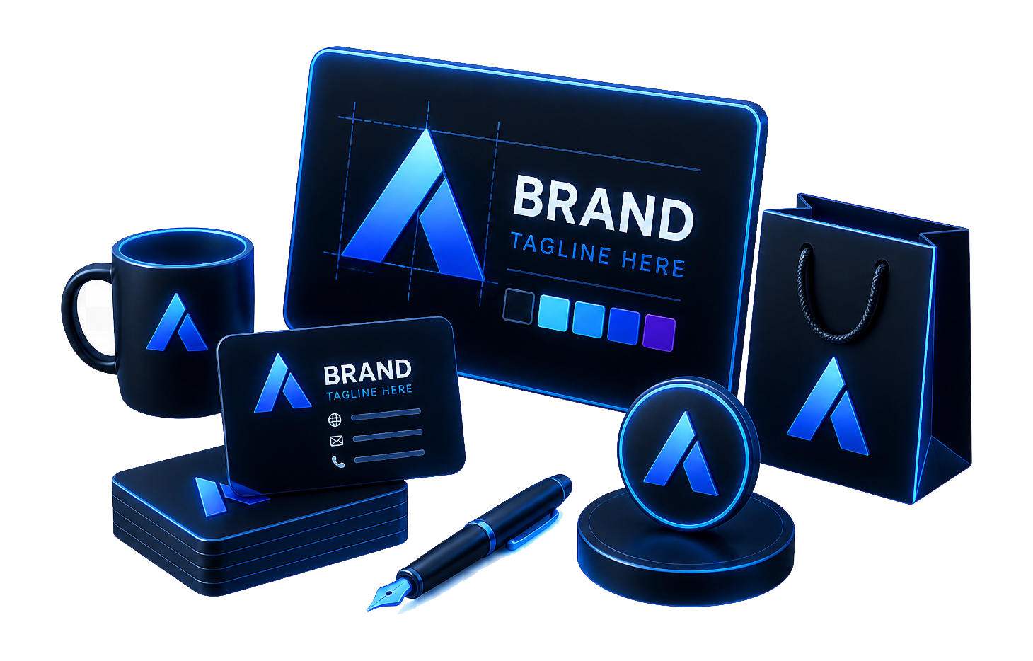 Abstract brand identity artwork representing logo and branding services