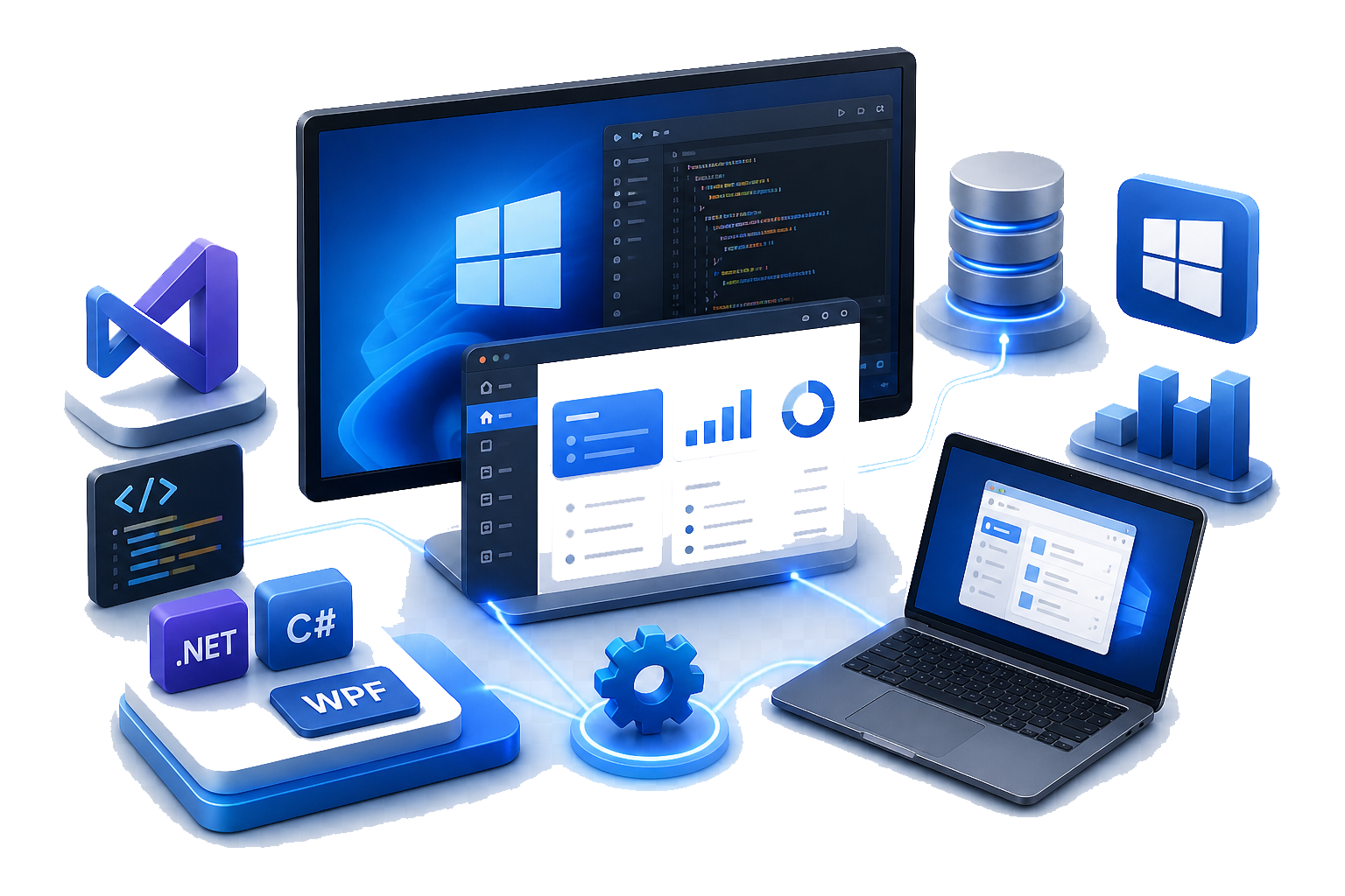Illustration representing Windows application development